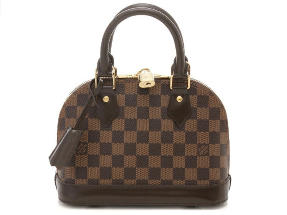 LOUIS VUITTON Damier Ebene Brown Alma